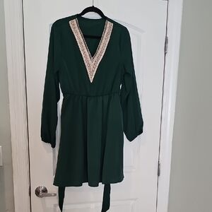 Source Unknown Emerald Long Sleeve Dress